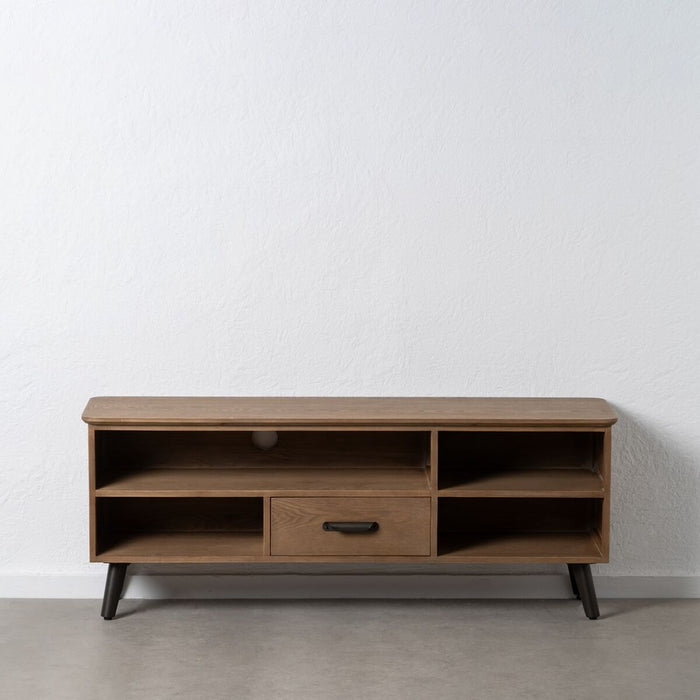 Mobilă TV Negru Natural Fier Lemn de brad 150 x 41 x 59 cm