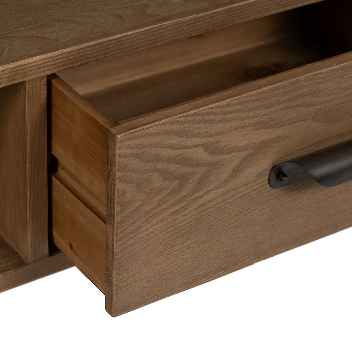 Mobilă TV Negru Natural Fier Lemn de brad 150 x 41 x 59 cm
