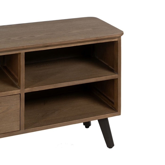 Mobilă TV Negru Natural Fier Lemn de brad 150 x 41 x 59 cm