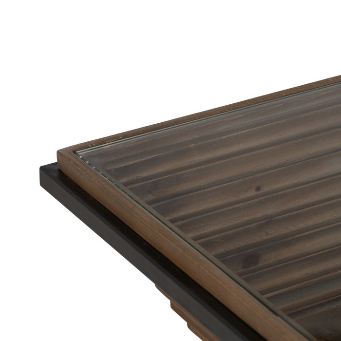 Masa de Cafea Negru Natural Fier Lemn de brad 120 x 60 x 43,5 cm
