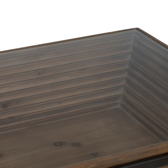 Masa de Cafea Negru Natural Fier Lemn de brad 120 x 60 x 43,5 cm