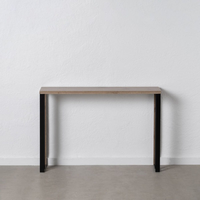 Consolă Negru Natural Fier Lemn MDF 110 x 30 x 75 cm