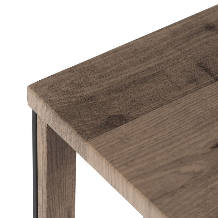 Consolă Negru Natural Fier Lemn MDF 110 x 30 x 75 cm
