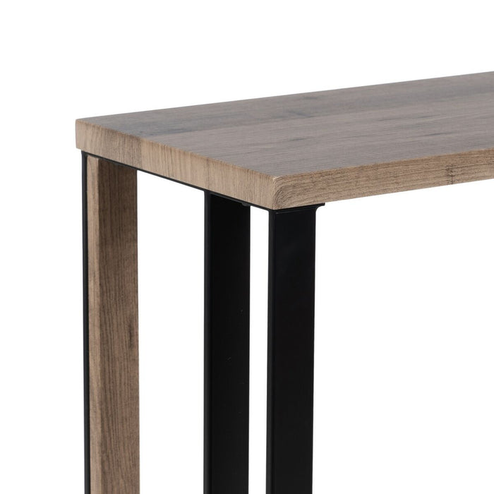 Consolă Negru Natural Fier Lemn MDF 110 x 30 x 75 cm