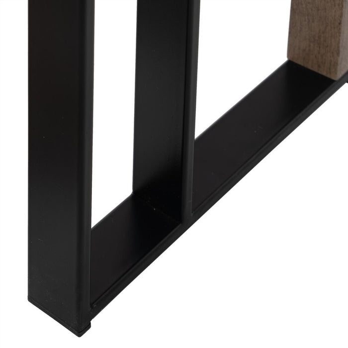 Consolă Negru Natural Fier Lemn MDF 110 x 30 x 75 cm
