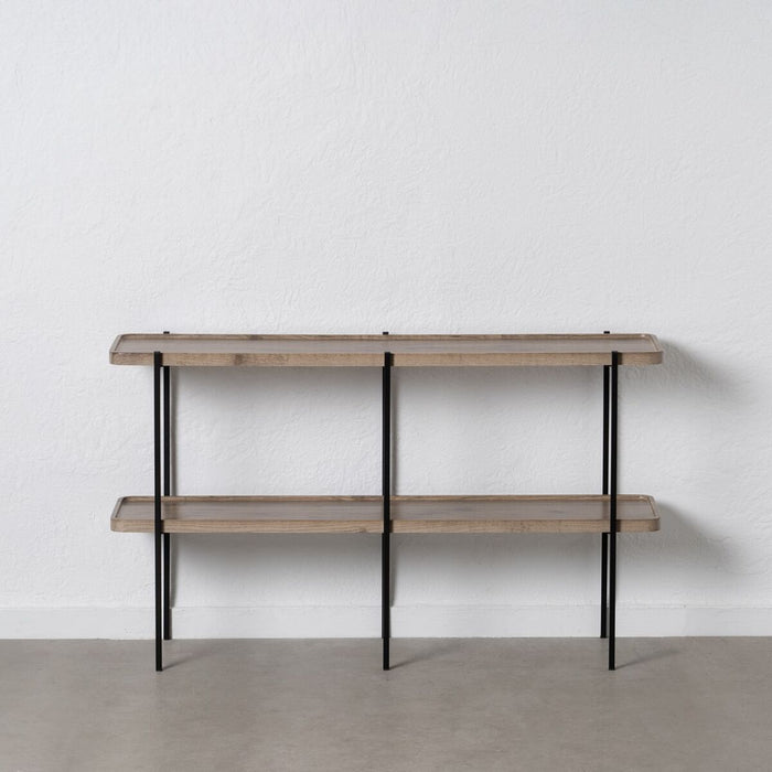 Consolă Negru Natural Fier Lemn MDF 120 x 30 x 70 cm