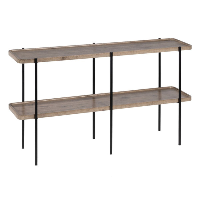 Consolă Negru Natural Fier Lemn MDF 120 x 30 x 70 cm