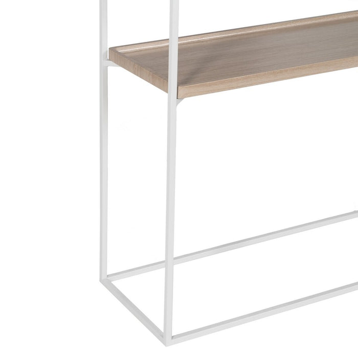 Consolă Alb Natural Geam Fier Lemn MDF 120 x 30 x 75 cm