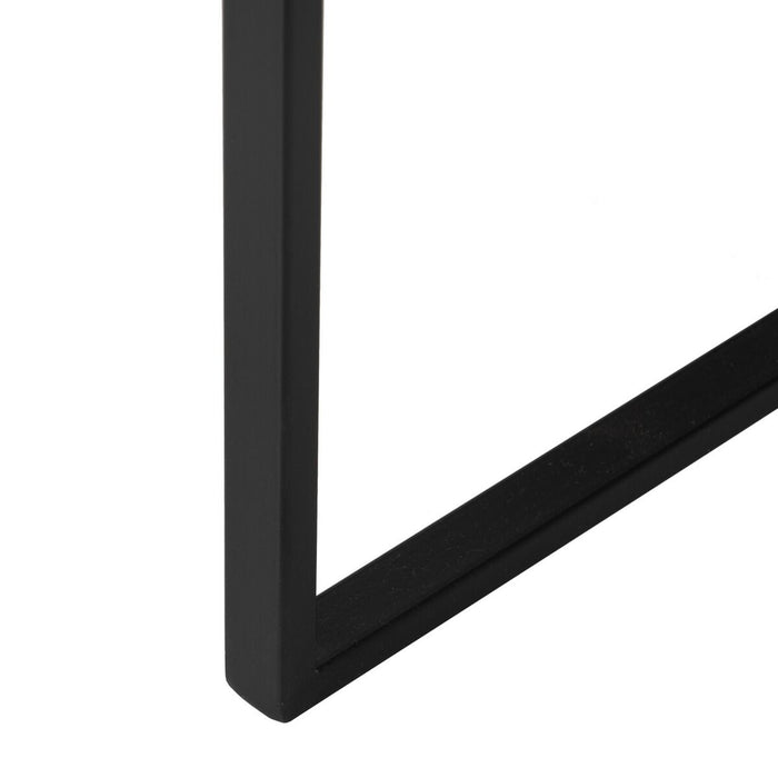 Masa de Cafea Negru Natural Geam Fier Lemn MDF 75 x 75 x 40 cm