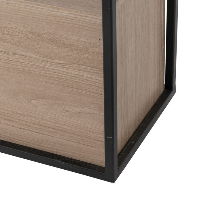Consolă Negru Natural Fier Lemn MDF 122,5 x 22,5 x 75 cm