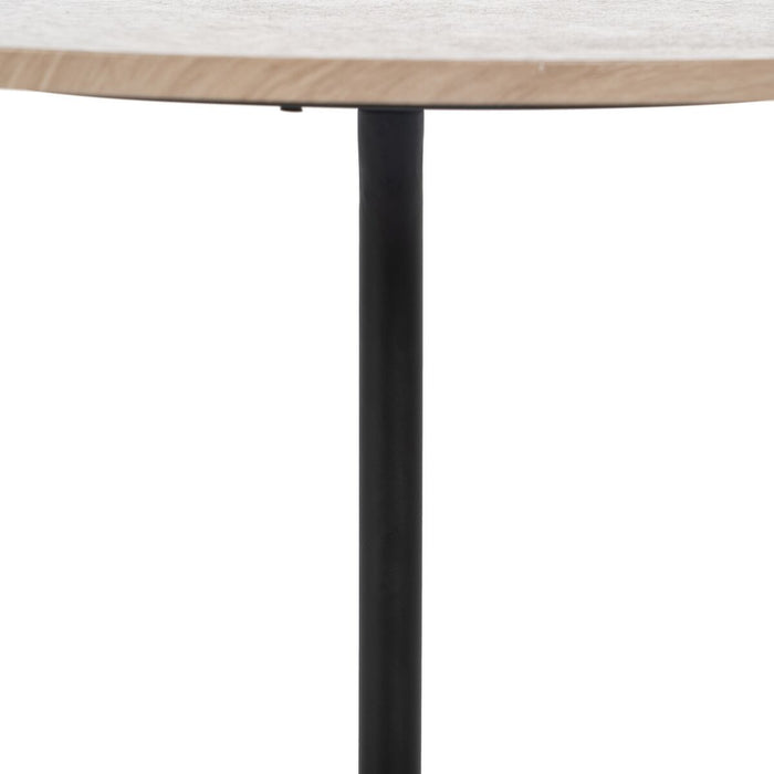 Masa de Cafea Negru Natural Fier Lemn MDF 50 x 50 x 45 cm