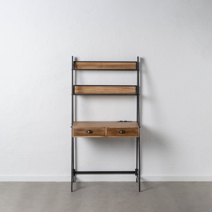 Birou Negru Natural Fier Lemn de brad 83 x 48 x 160 cm