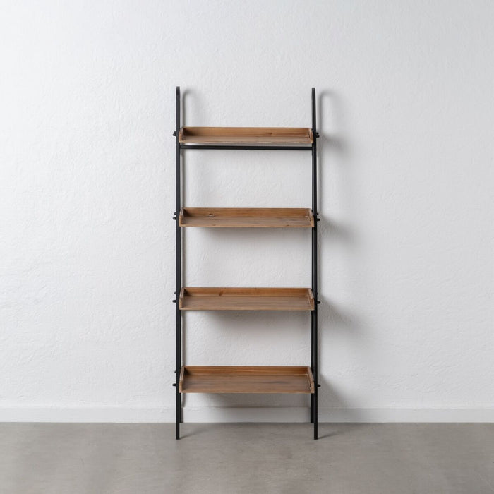 Raft Negru Bej Fier Lemn de brad 63 x 42 x 156 cm
