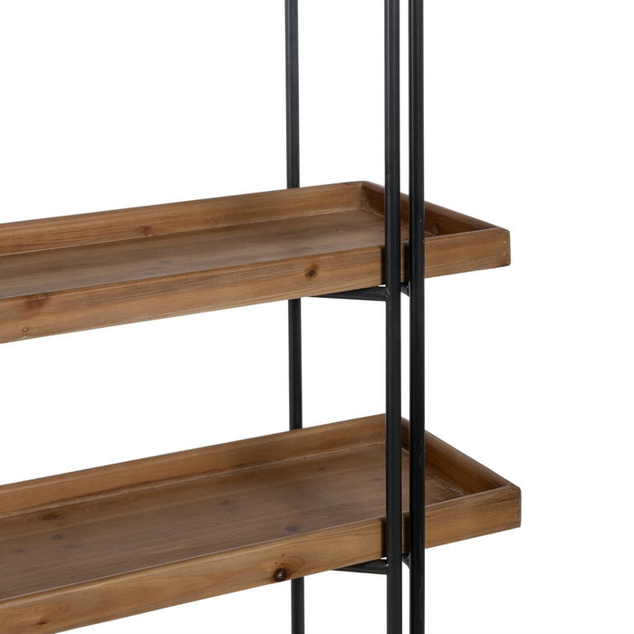 Raft Negru Bej Fier Lemn de brad 111 x 34 x 176 cm