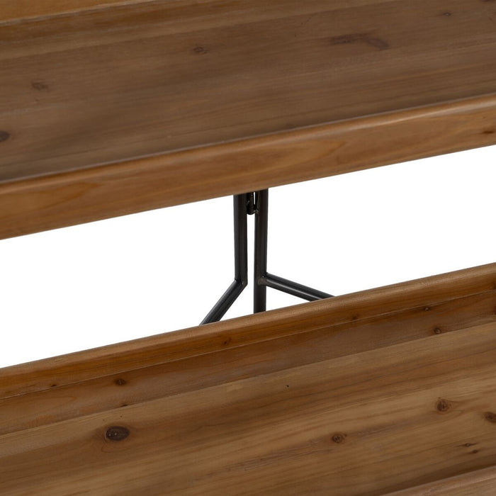 Raft Negru Bej Fier Lemn de brad 111 x 34 x 176 cm