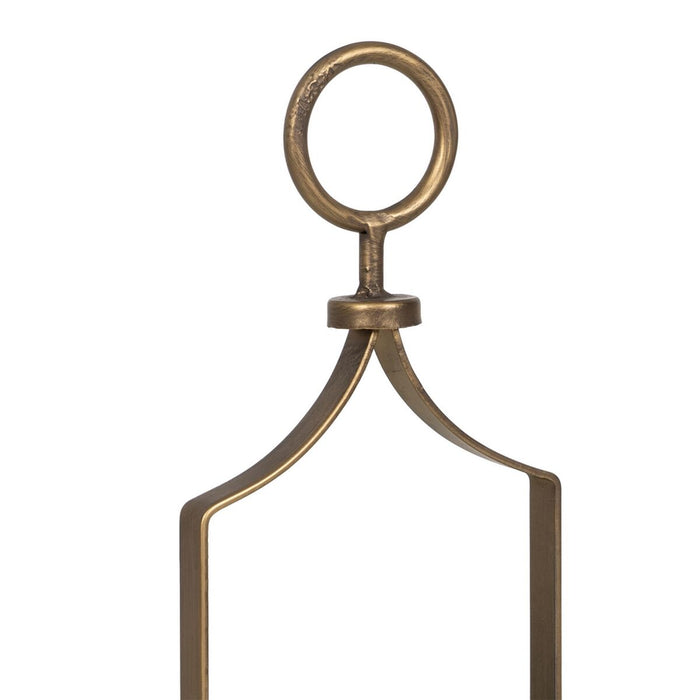 Lucerna Suport de Lumânări Auriu* Geam Fier 14 x 12 x 47 cm