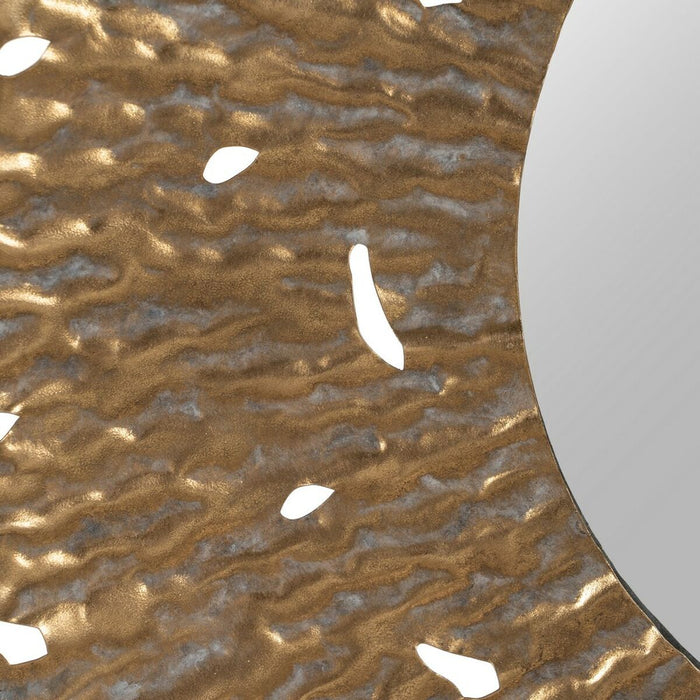 Oglindă de perete Auriu* Geam Fier 76,5 x 7 x 76,5 cm