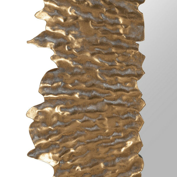 Oglindă de perete Auriu* Geam Fier 74 x 7,5 x 74 cm