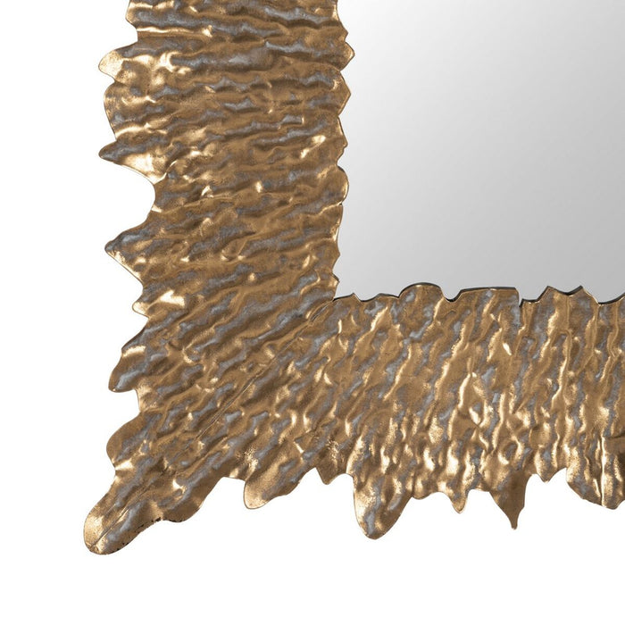 Oglindă de perete Auriu* Geam Fier 74 x 7,5 x 74 cm