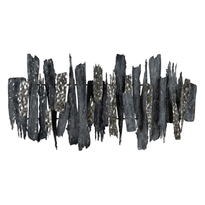 Decorațiune de Perete Alb Gri Fier 122,6 x 6,4 x 62,9 cm