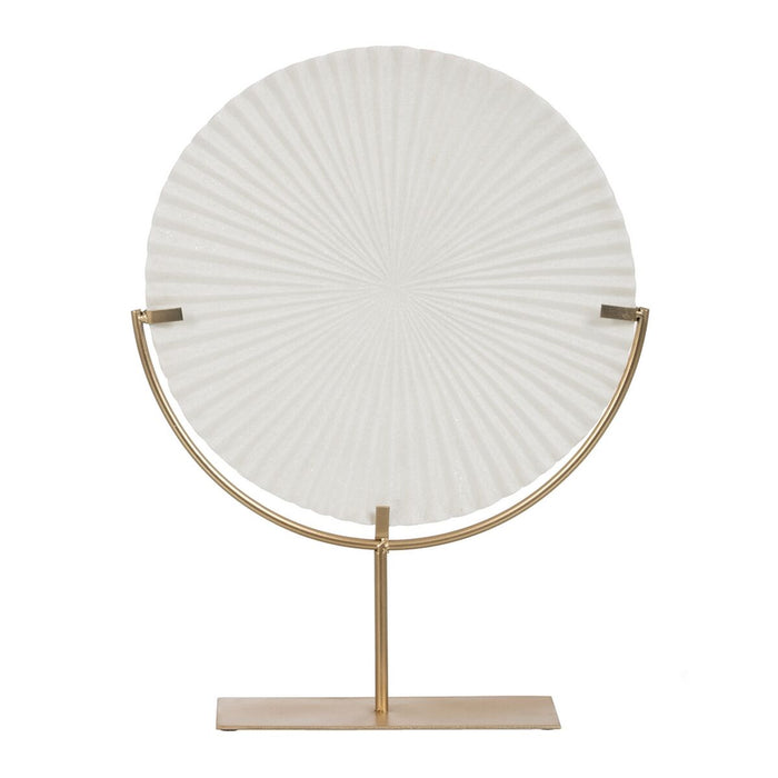 Figură Decorativă Alb Auriu* Cercuri 38 x 10 x 49 cm