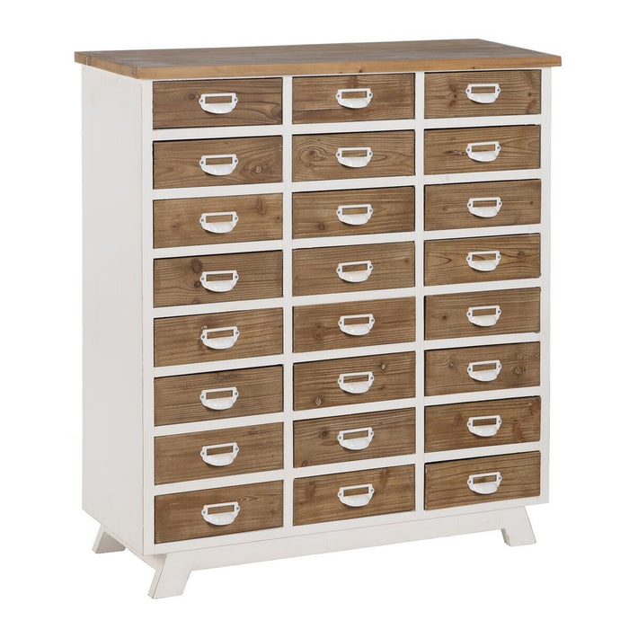 Dulap cu Sertare Alb Bej Fier Lemn de brad 94 x 35 x 108 cm