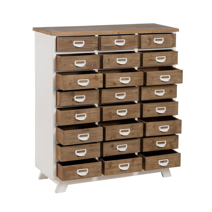 Dulap cu Sertare Alb Bej Fier Lemn de brad 94 x 35 x 108 cm