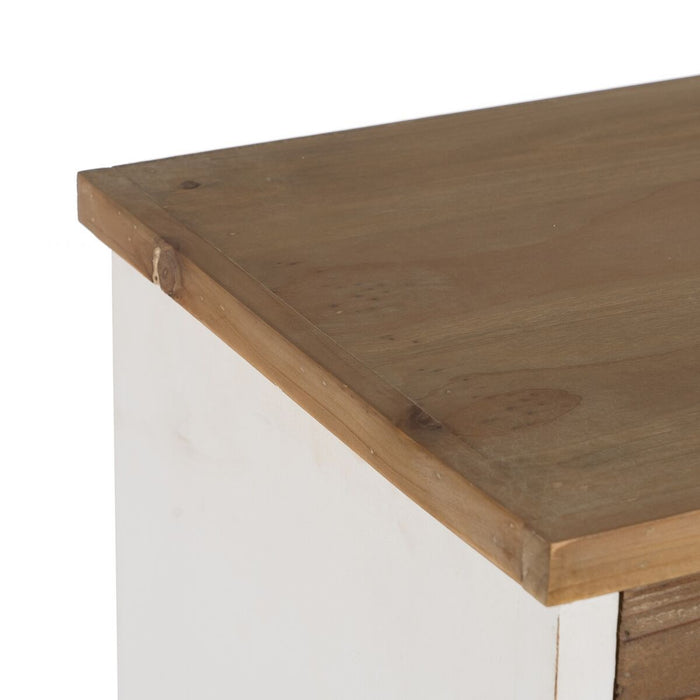 Dulap cu Sertare Alb Bej Fier Lemn de brad 94 x 35 x 108 cm