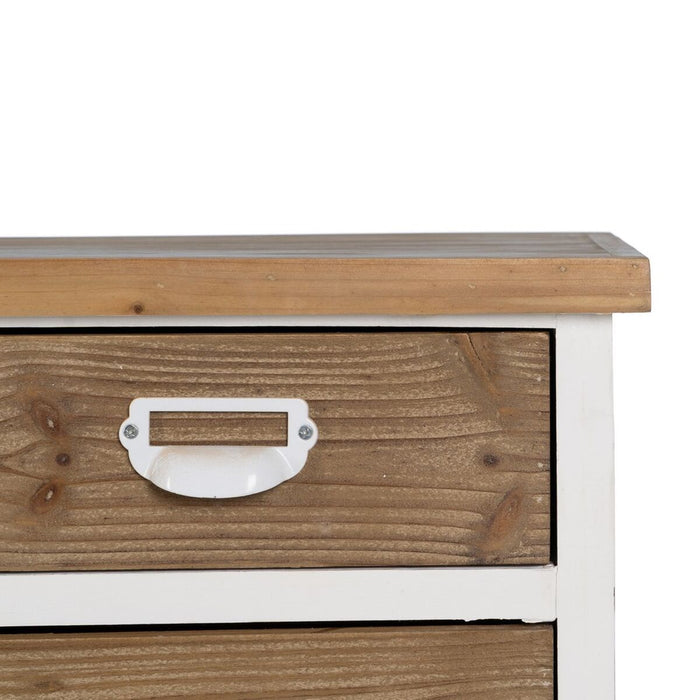 Dulap cu Sertare Alb Bej Fier Lemn de brad 94 x 35 x 108 cm