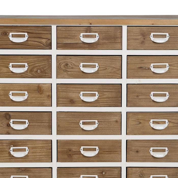Dulap cu Sertare Alb Bej Fier Lemn de brad 94 x 35 x 108 cm