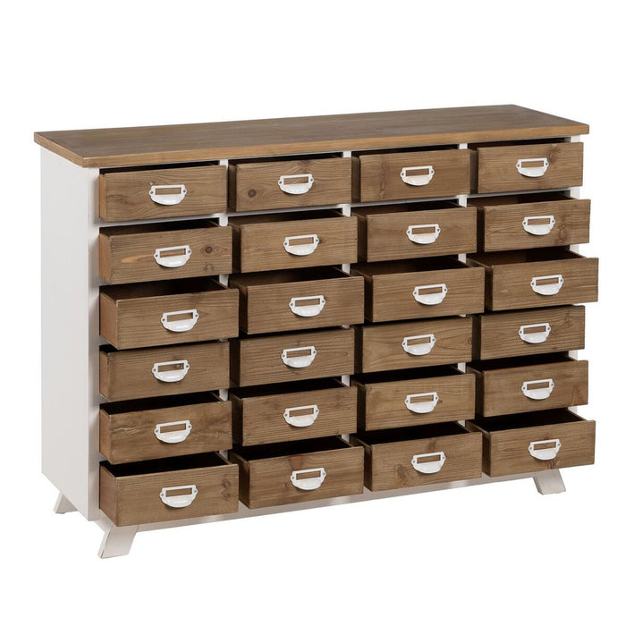 Dulap cu Sertare Alb Bej Fier Lemn de brad 120,5 x 35 x 88 cm