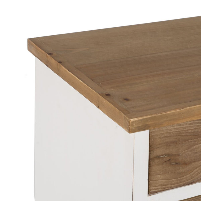 Dulap cu Sertare Alb Bej Fier Lemn de brad 120,5 x 35 x 88 cm
