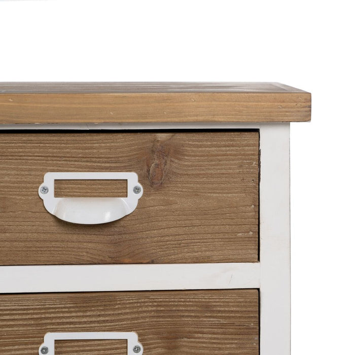 Dulap cu Sertare Alb Bej Fier Lemn de brad 120,5 x 35 x 88 cm