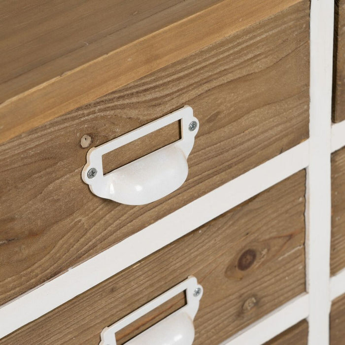 Dulap cu Sertare Alb Bej Fier Lemn de brad 120,5 x 35 x 88 cm