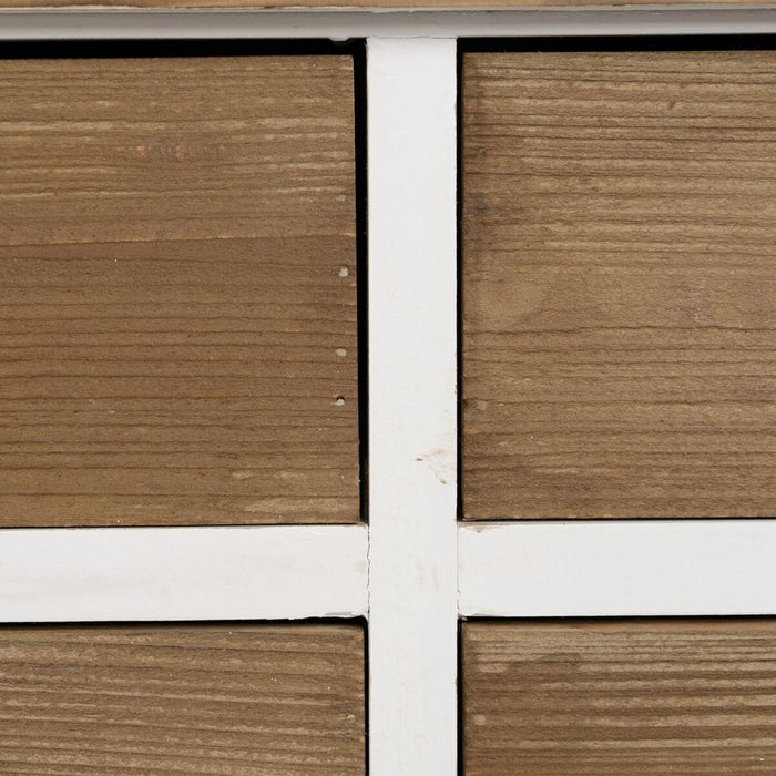 Dulap cu Sertare Alb Bej Fier Lemn de brad 120,5 x 35 x 88 cm