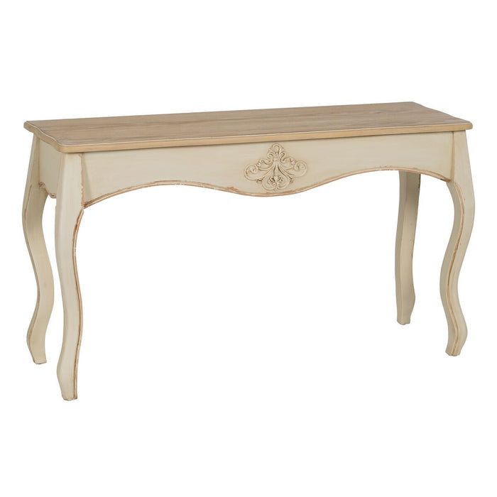 Consolă Crem Natural Lemn de brad Lemn MDF 135 x 43 x 77 cm