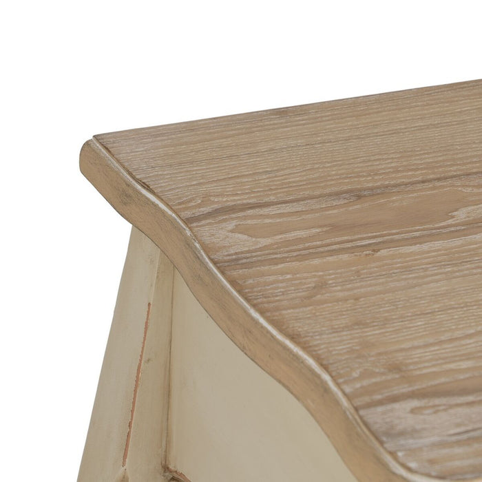 Consolă Crem Natural Lemn de brad Lemn MDF 135 x 43 x 77 cm