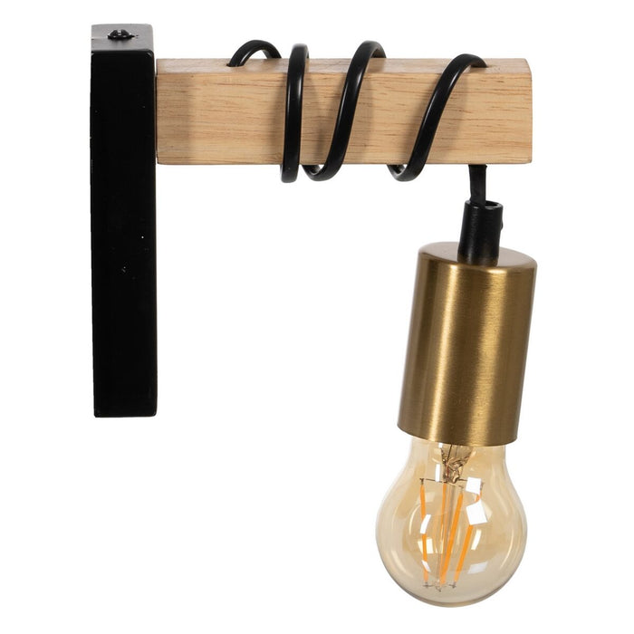 Lampă de perete Negru Bej Lemn Fier A 220-240 V 15 x 5 x 12 cm