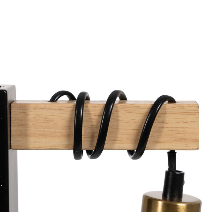 Lampă de perete Negru Bej Lemn Fier A 220-240 V 15 x 5 x 12 cm