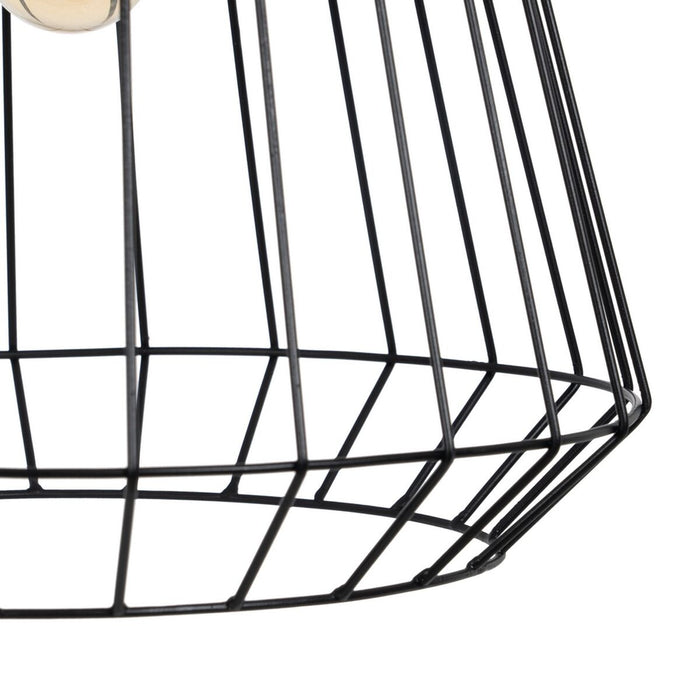 Lustră Negru Natural Lemn Fier 220-240 V 36 x 36 cm