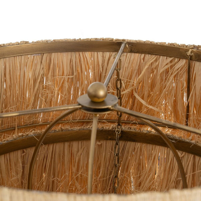 Lampă cu Picior Bej Natural Metal 48,5 x 48,5 x 162 cm