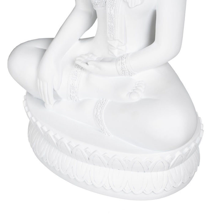 Figură Decorativă Alb Buda 19,2 x 12 x 32,5 cm