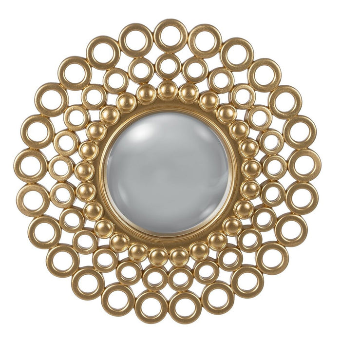 Oglindă de perete Auriu* Polirășină 32,5 x 1,8 x 32,5 cm