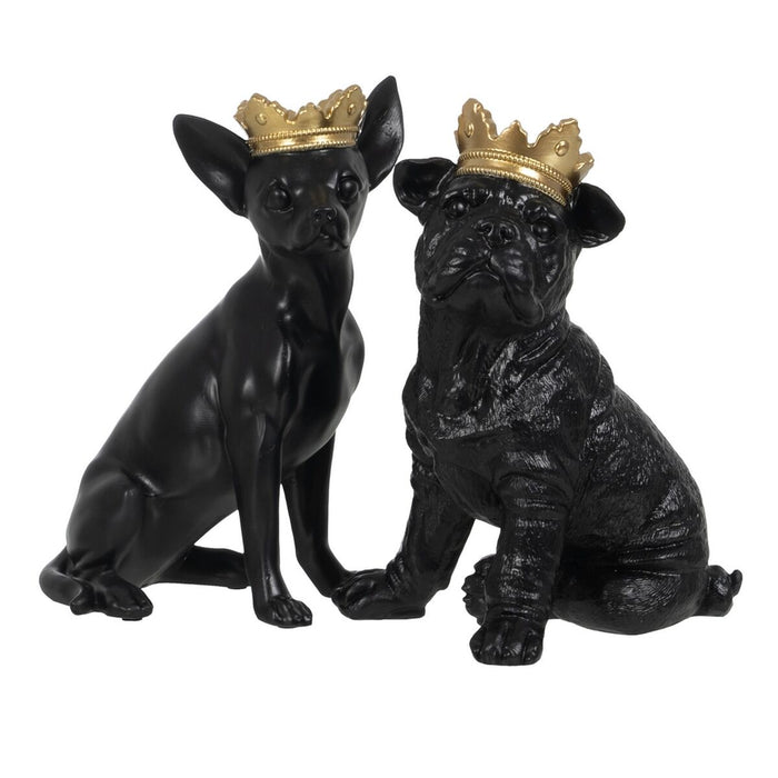 Figură Decorativă Negru Auriu* Câine 15,5 x 18,4 x 25,5 cm