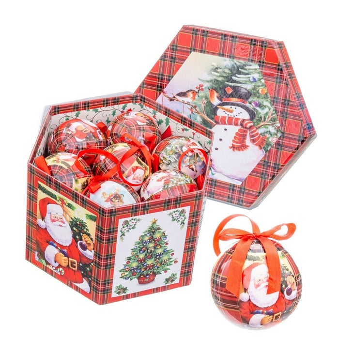 Globuri de Crăciun Roșu Multicolor Hârtie Polyfoam Om de Zăpadă 7,5 x 7,5 x 7,5 cm (14 Unități)