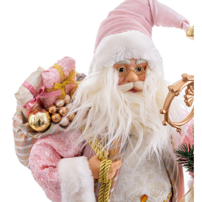 Ornament de Crăciun Roz Plastic Polirășină Țesătură 45 cm