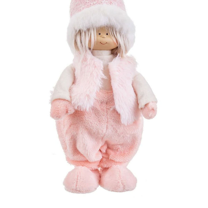 Ornament de Crăciun Roz Metal Polirășină Polyfoam Țesătură Copil 19 x 10 x 51 cm