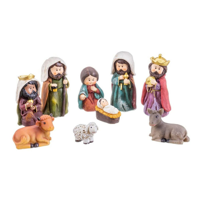 Ornament de Crăciun Nașterea / Betleem Multicolor Polirășină 9 cm (9 Piese)