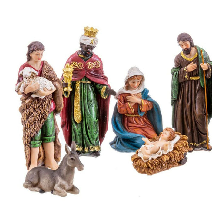 Ornament de Crăciun Nașterea / Betleem Multicolor Polirășină 16 cm (9 Piese)