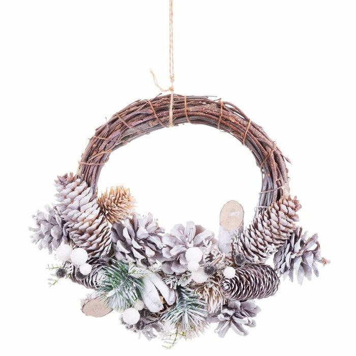 Coroană de Crăciun Multicolor Ratan Plastic Foam Ananași 24 x 22 x 8 cm